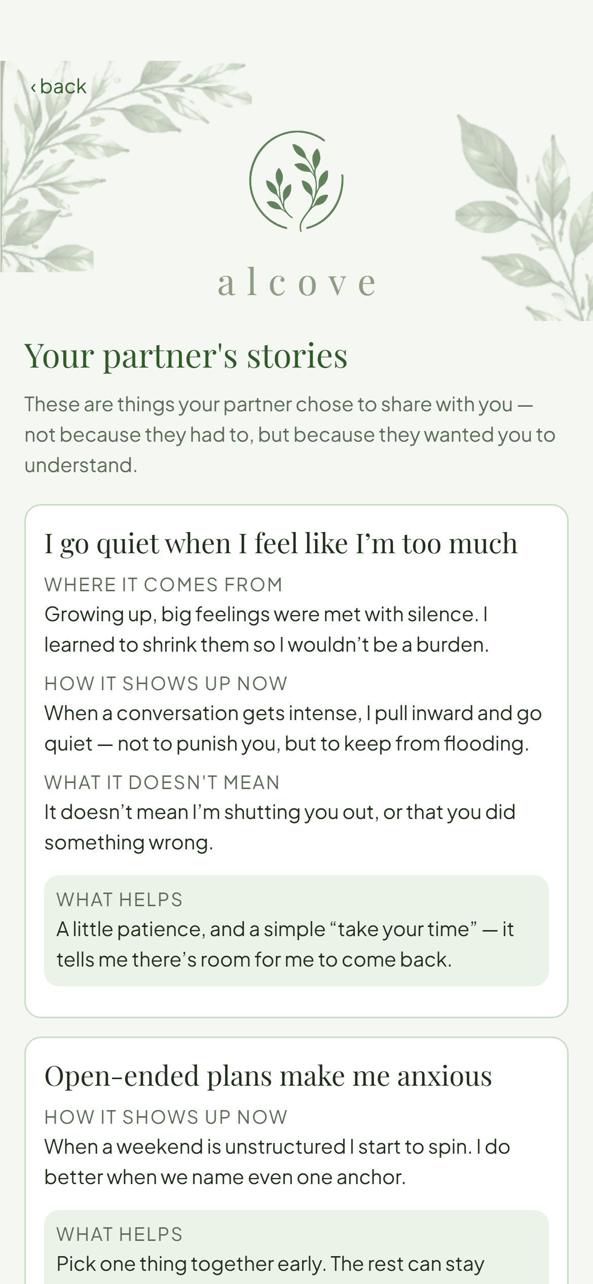 Partner's stories